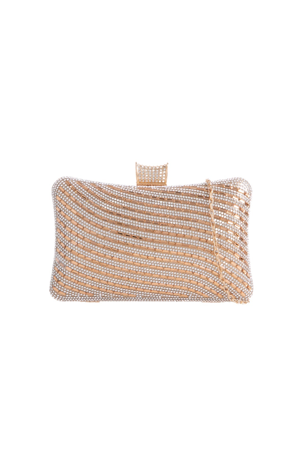 Gold Diamante Clutch Bag-0