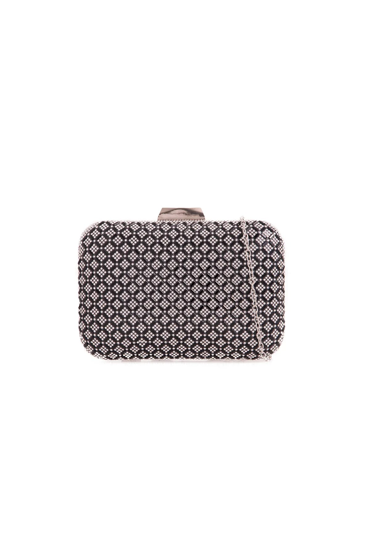 Black Diamante Clutch Bag-0