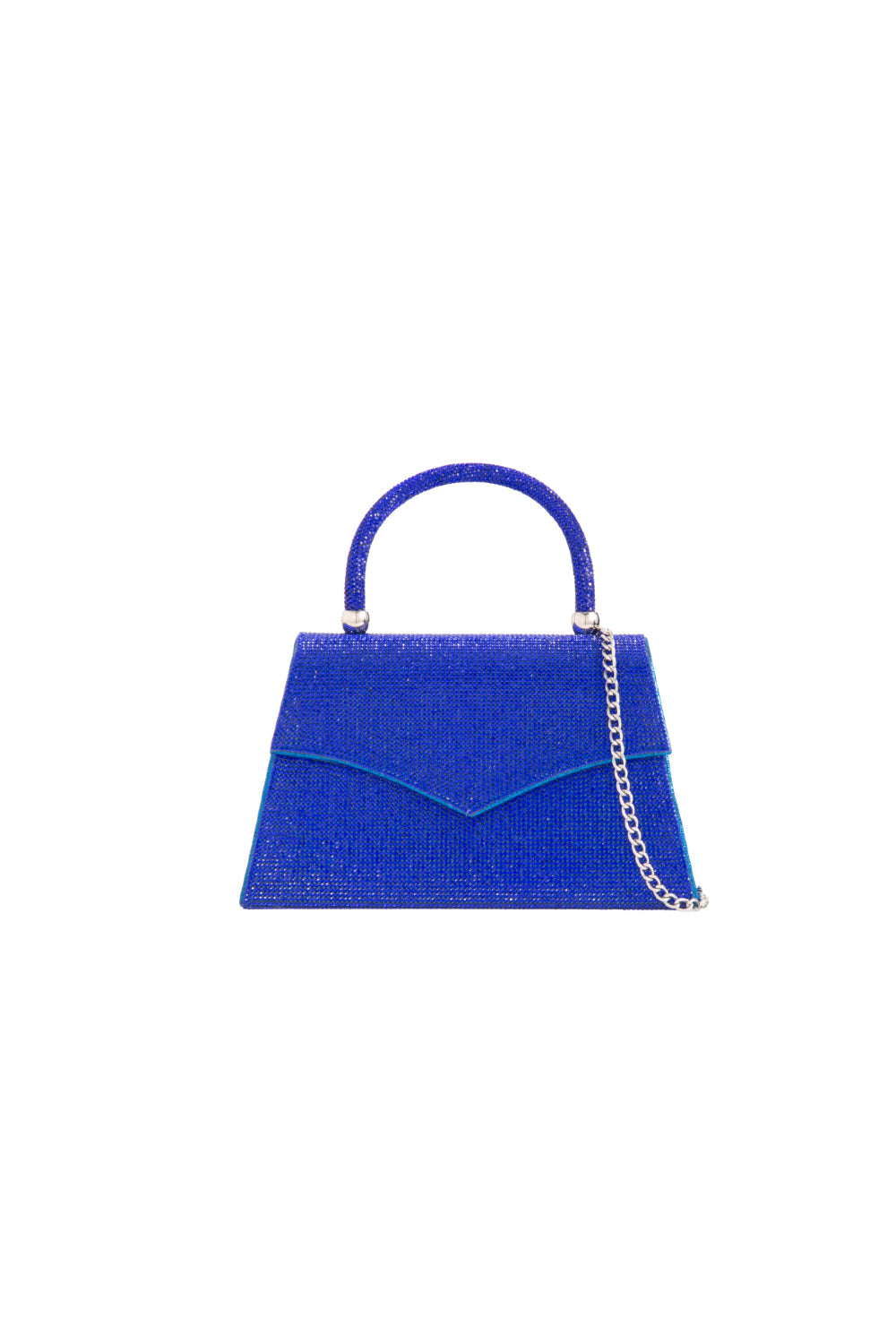 Royal Blue Diamante Top Handle Bag-0