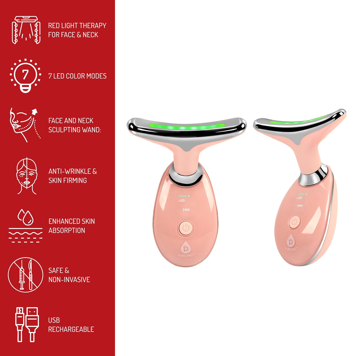Pursonic Ultimate LED Rejuvenation Set: Face Mask, Eye Mask & 7-in-1 Light Therapy Device-4