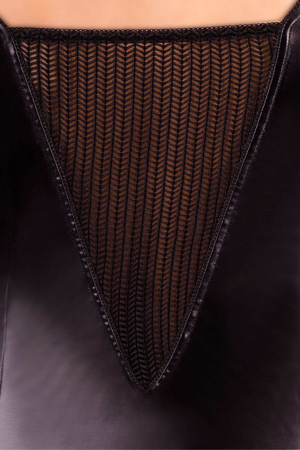 Black Wetlook Suspender Dress M/1027 54/56 by Andalea Lingerie-2