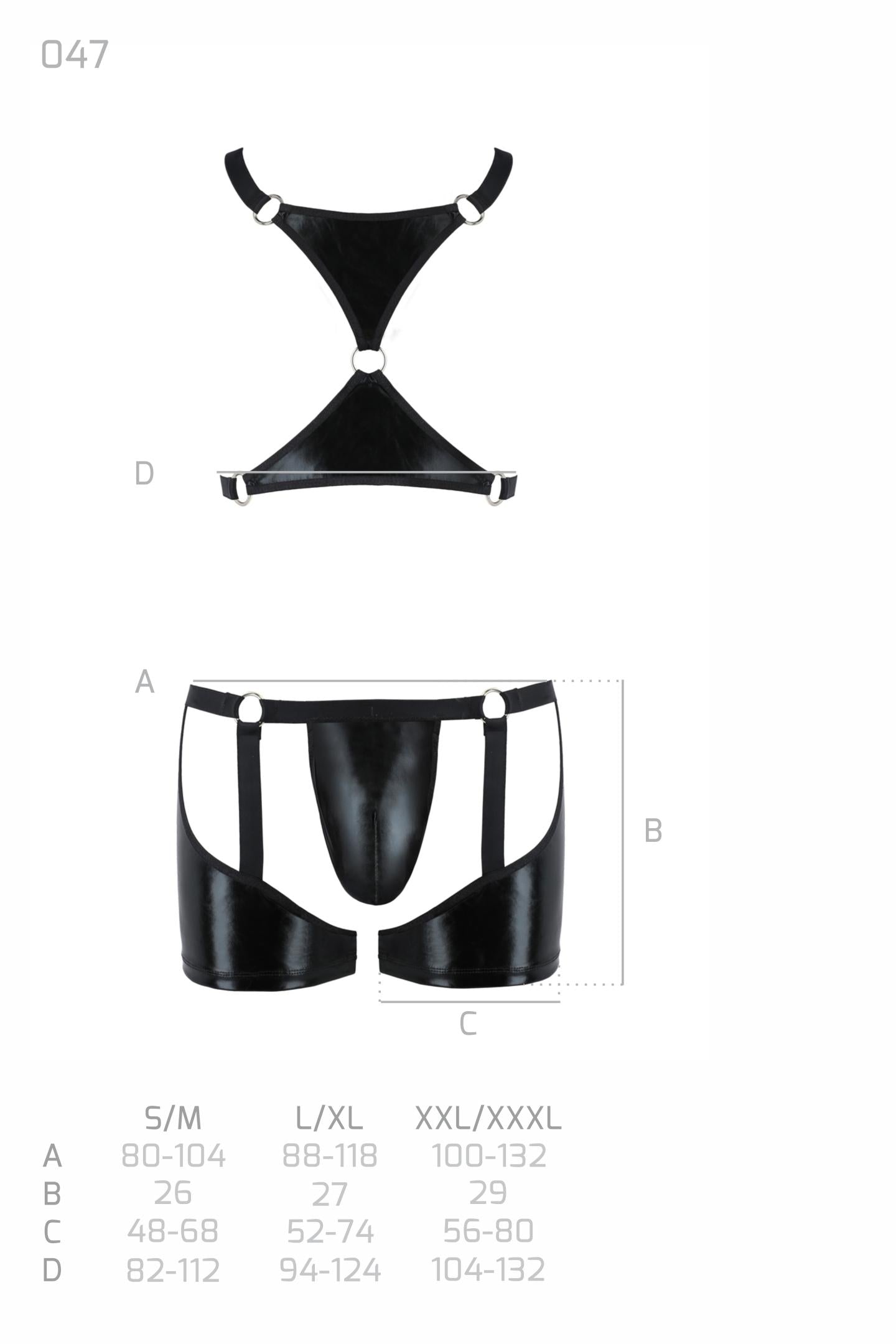 2pcs Set 047 black - 2XL/3XL-6