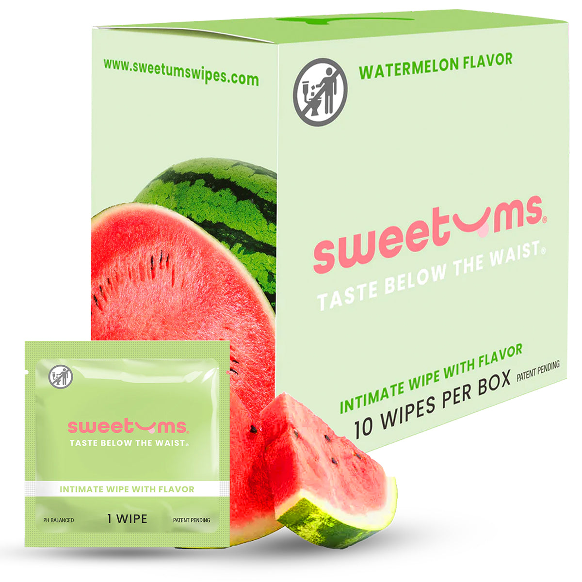 Sweetums Intimate Wipes Watermelon Flavor 10-Pack-0