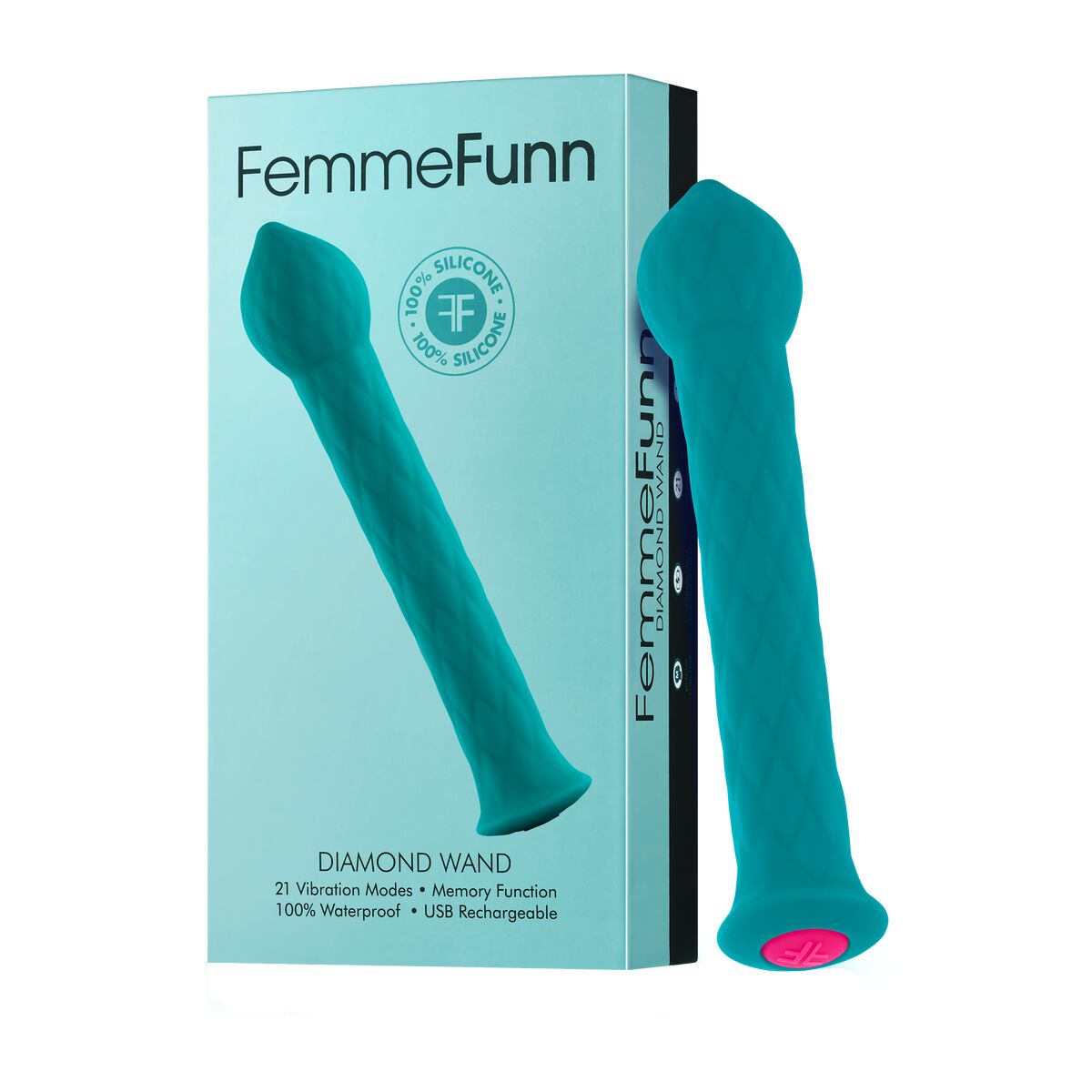 Mini-Vibrator FemmeFunn Diamond Wand Green-1