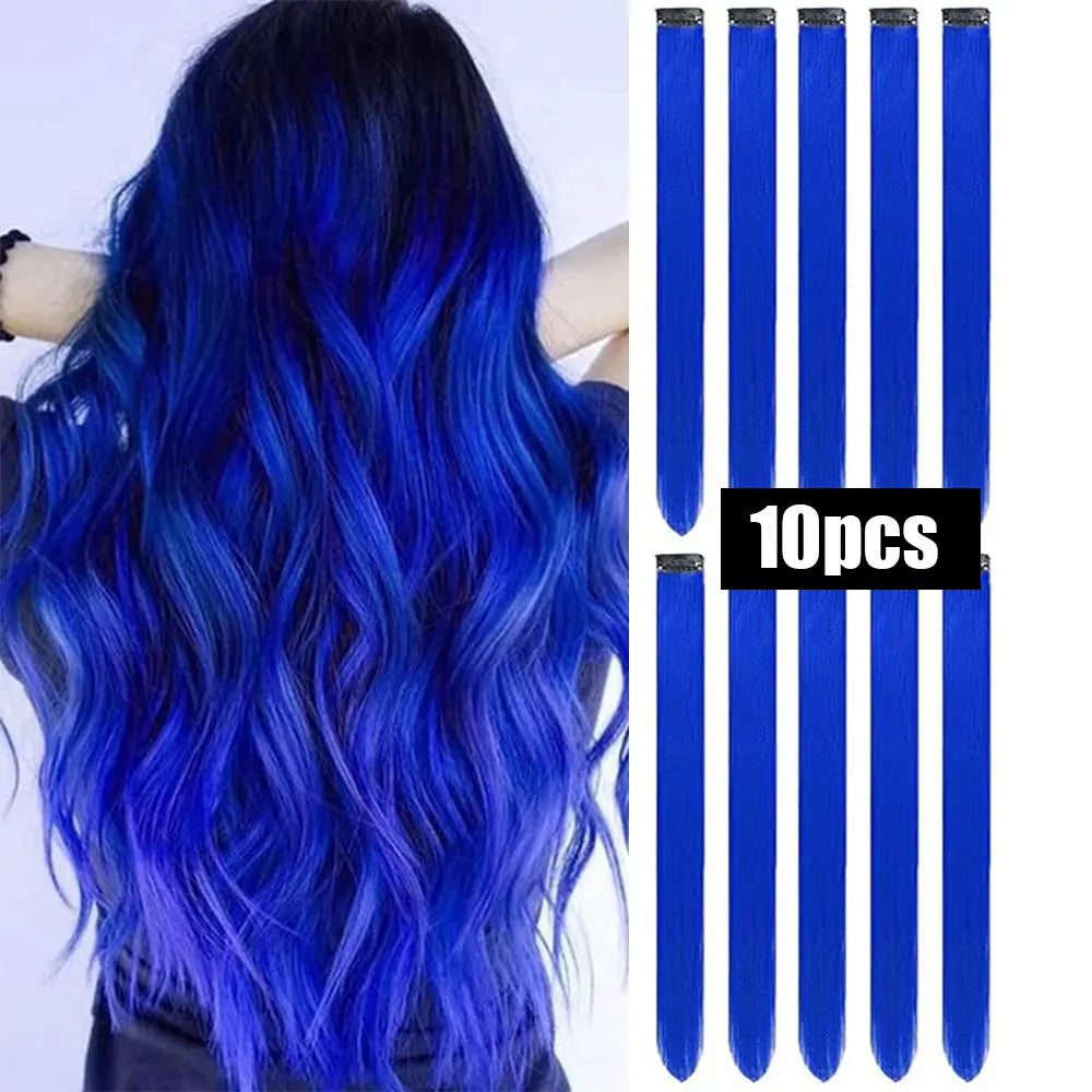 10 PCS Colored Hair Extensions Clips-0
