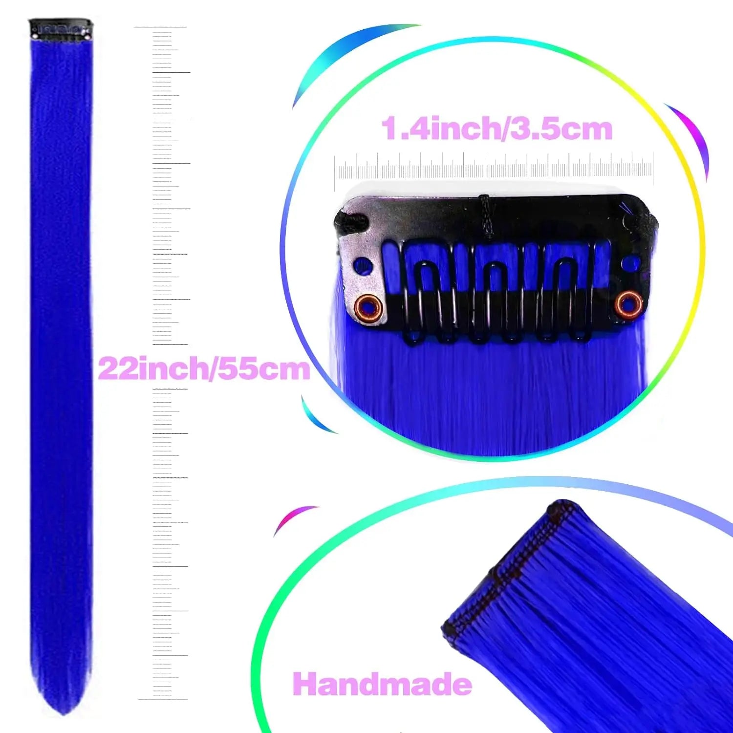 10 PCS Colored Hair Extensions Clips-1