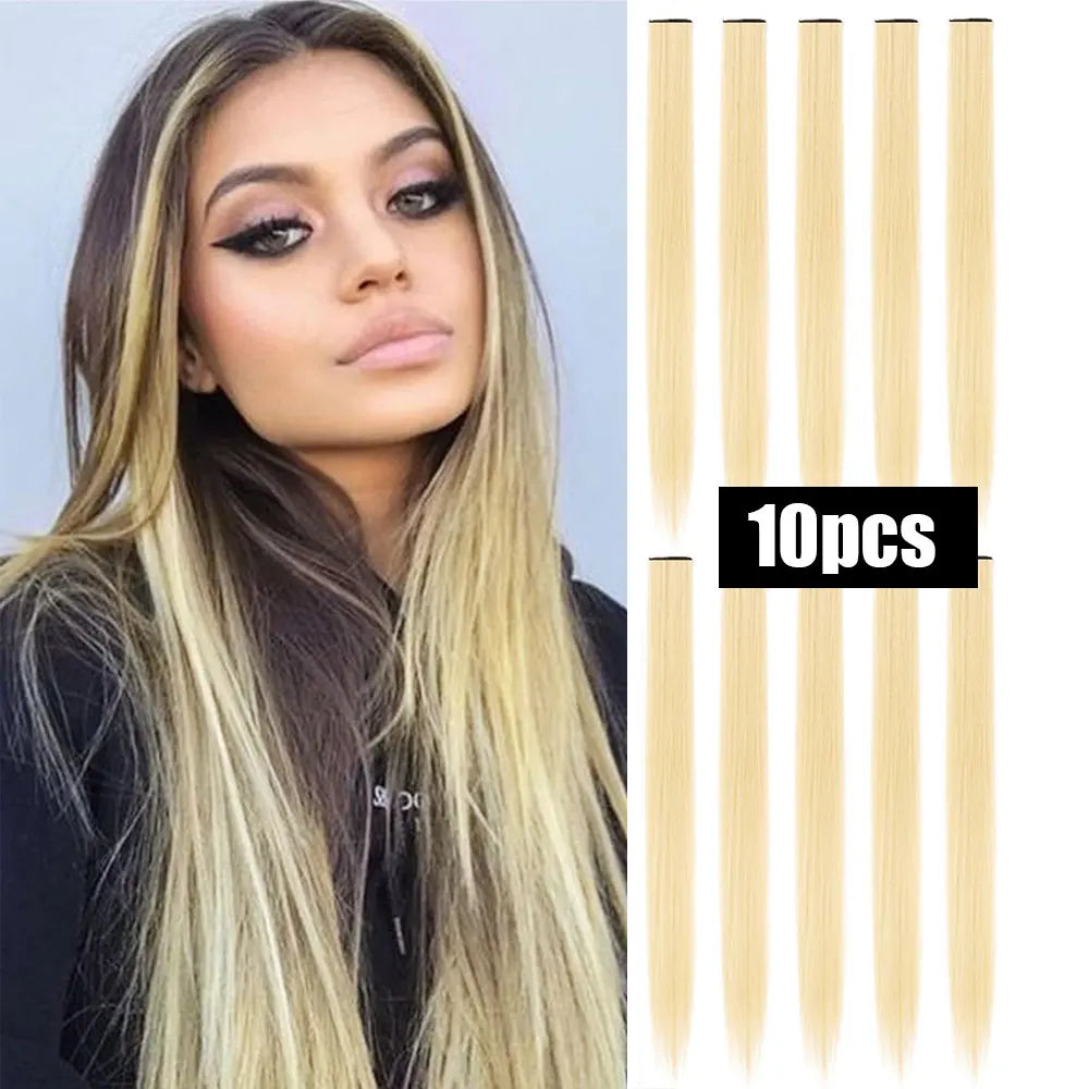 10 PCS Colored Hair Extensions Clips-16