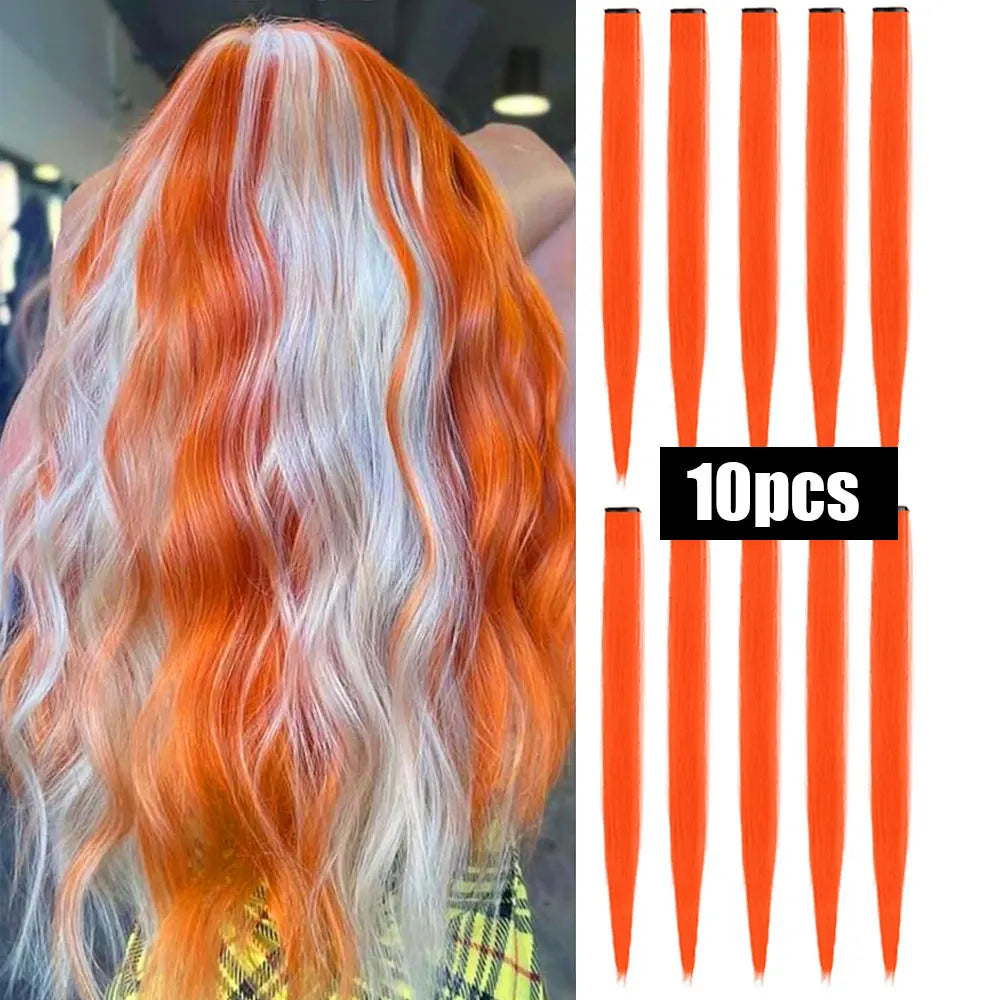 10 PCS Colored Hair Extensions Clips-6