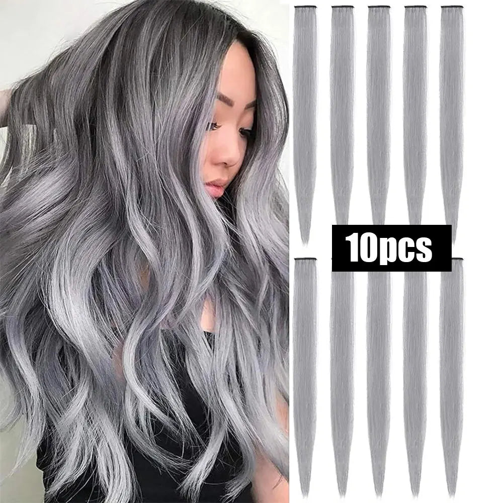 10 PCS Colored Hair Extensions Clips-13