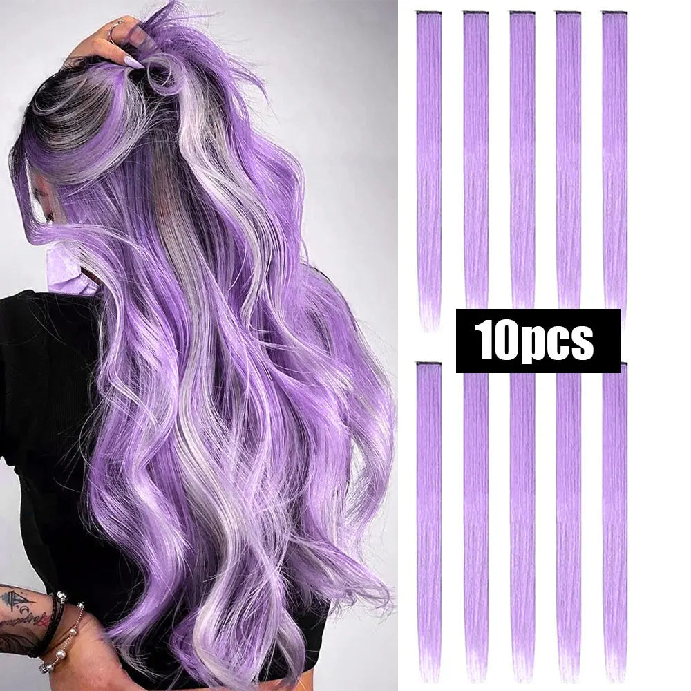 10 PCS Colored Hair Extensions Clips-14
