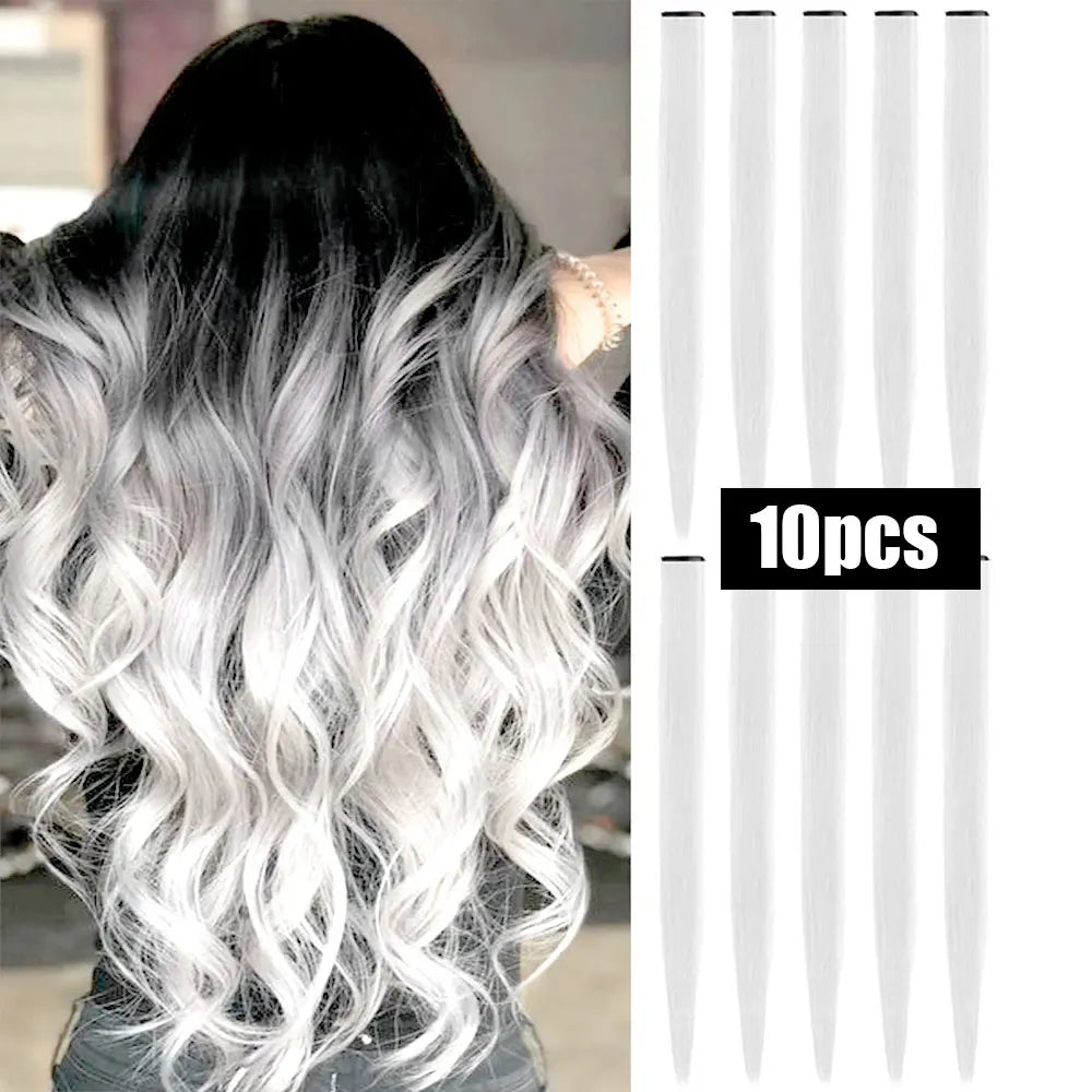 10 PCS Colored Hair Extensions Clips-15