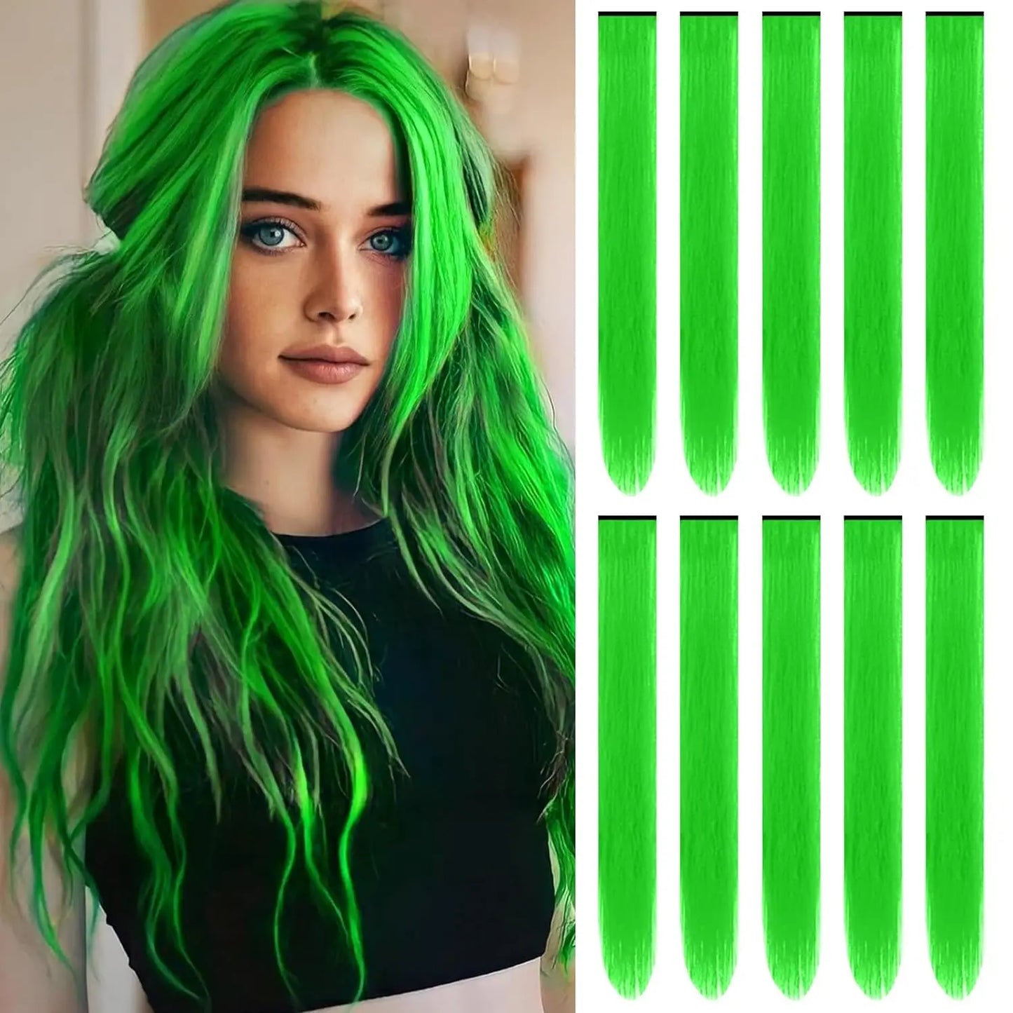 10 PCS Colored Hair Extensions Clips-18