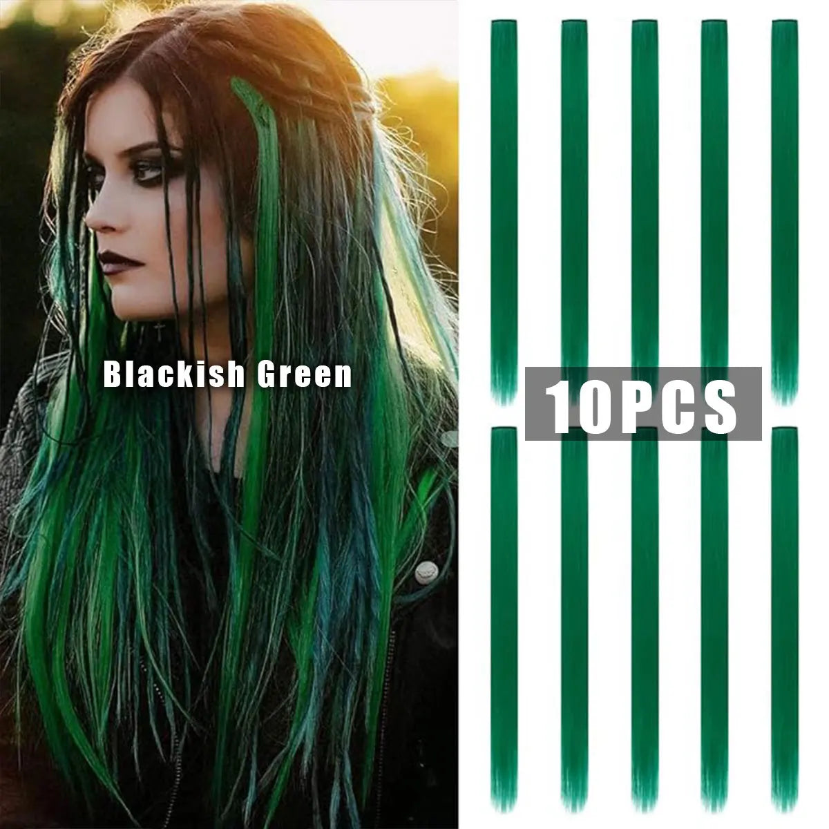10 PCS Colored Hair Extensions Clips-8