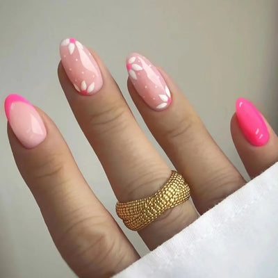 24 Pcs Almond Press On Acrylic Nails-10