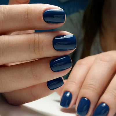 24 Pieces Navy Blue Acrylic Press On Nails-0