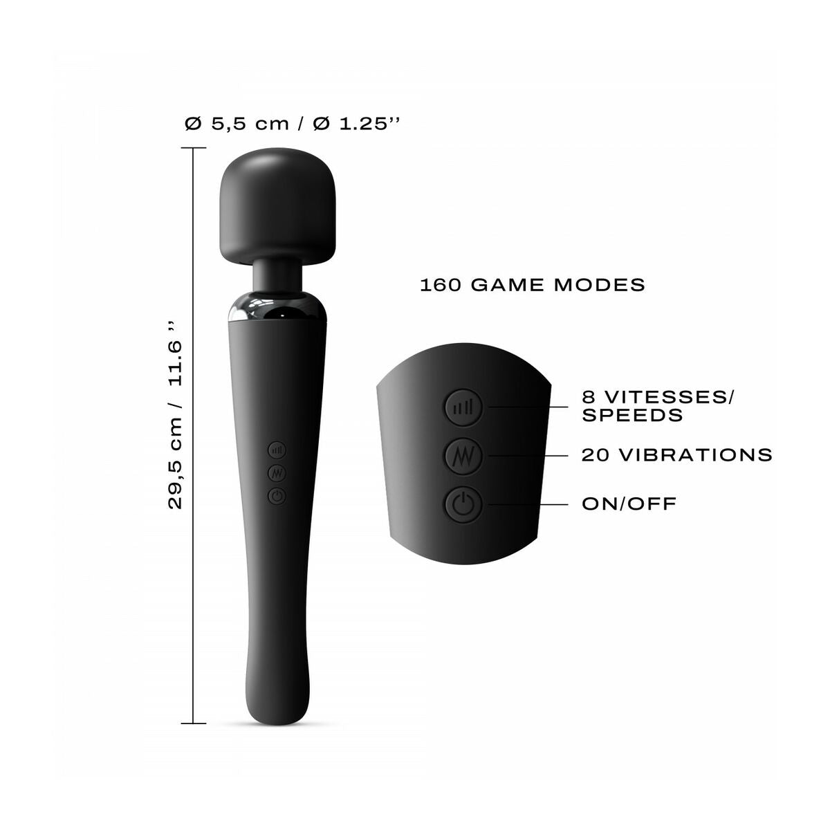 Vibrator Marc Dorcel Megawand Black-1