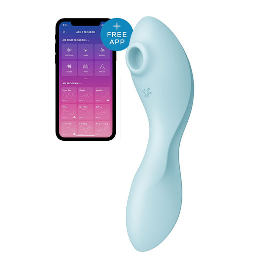 Clitoris Suction Stimulator Satisfyer Cruvy Trinity 5+ Blue-0