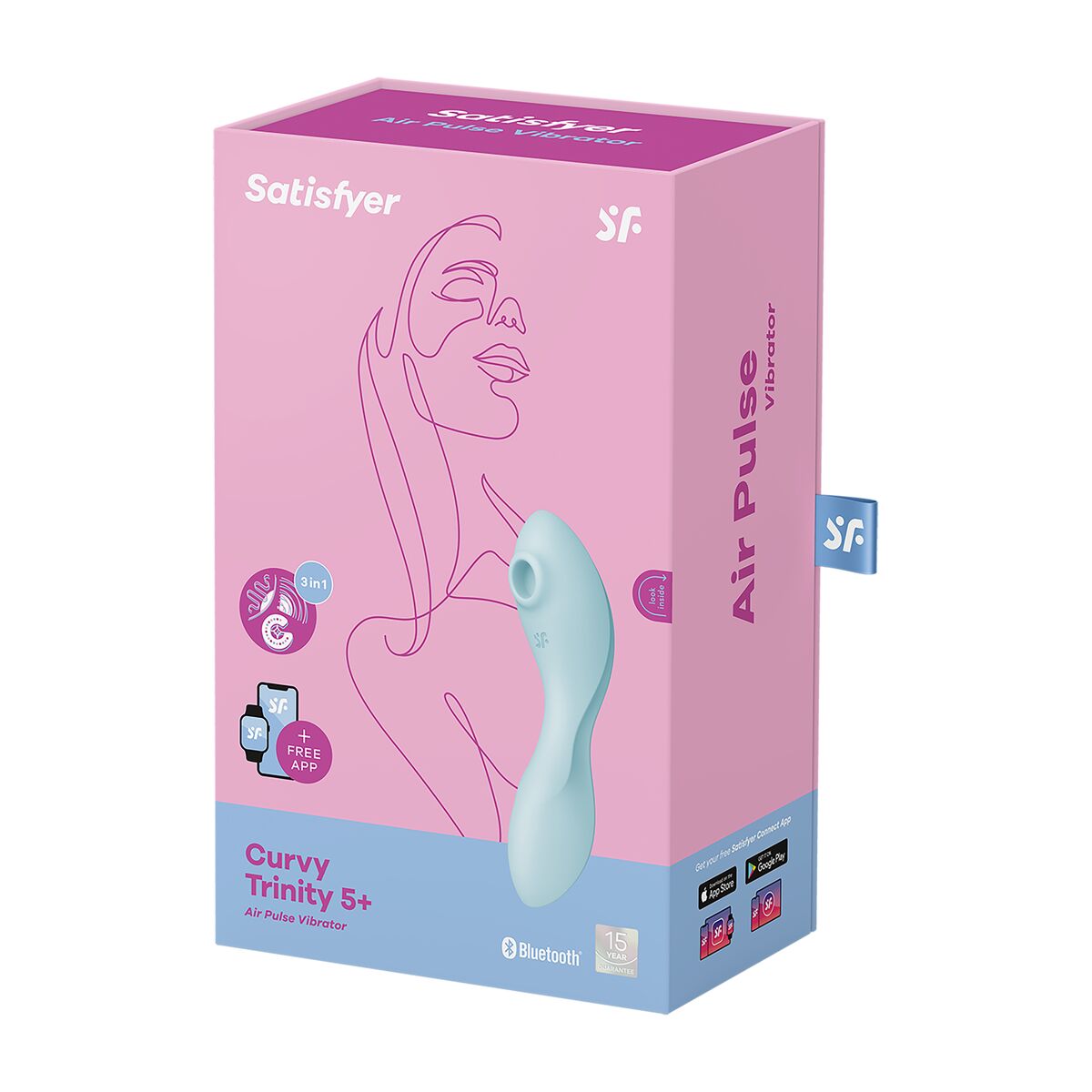Clitoris Suction Stimulator Satisfyer Cruvy Trinity 5+ Blue-4