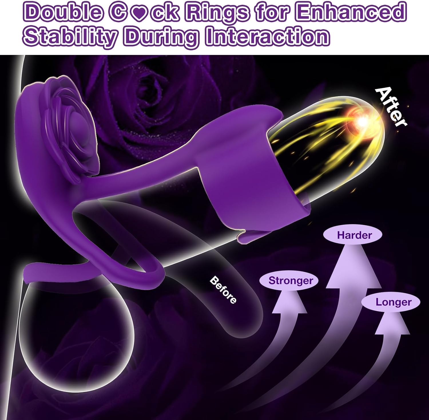 Pulse Rose Vibrating Intimacy Couples' Penis Ring-4