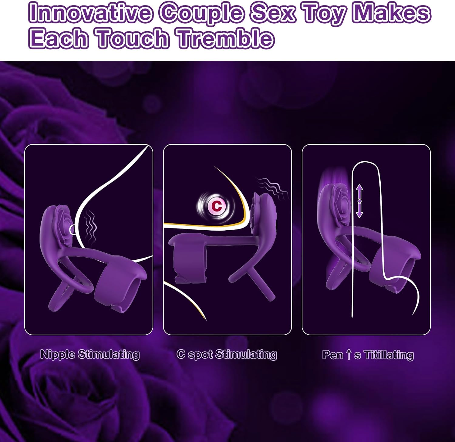 Pulse Rose Vibrating Intimacy Couples' Penis Ring-3