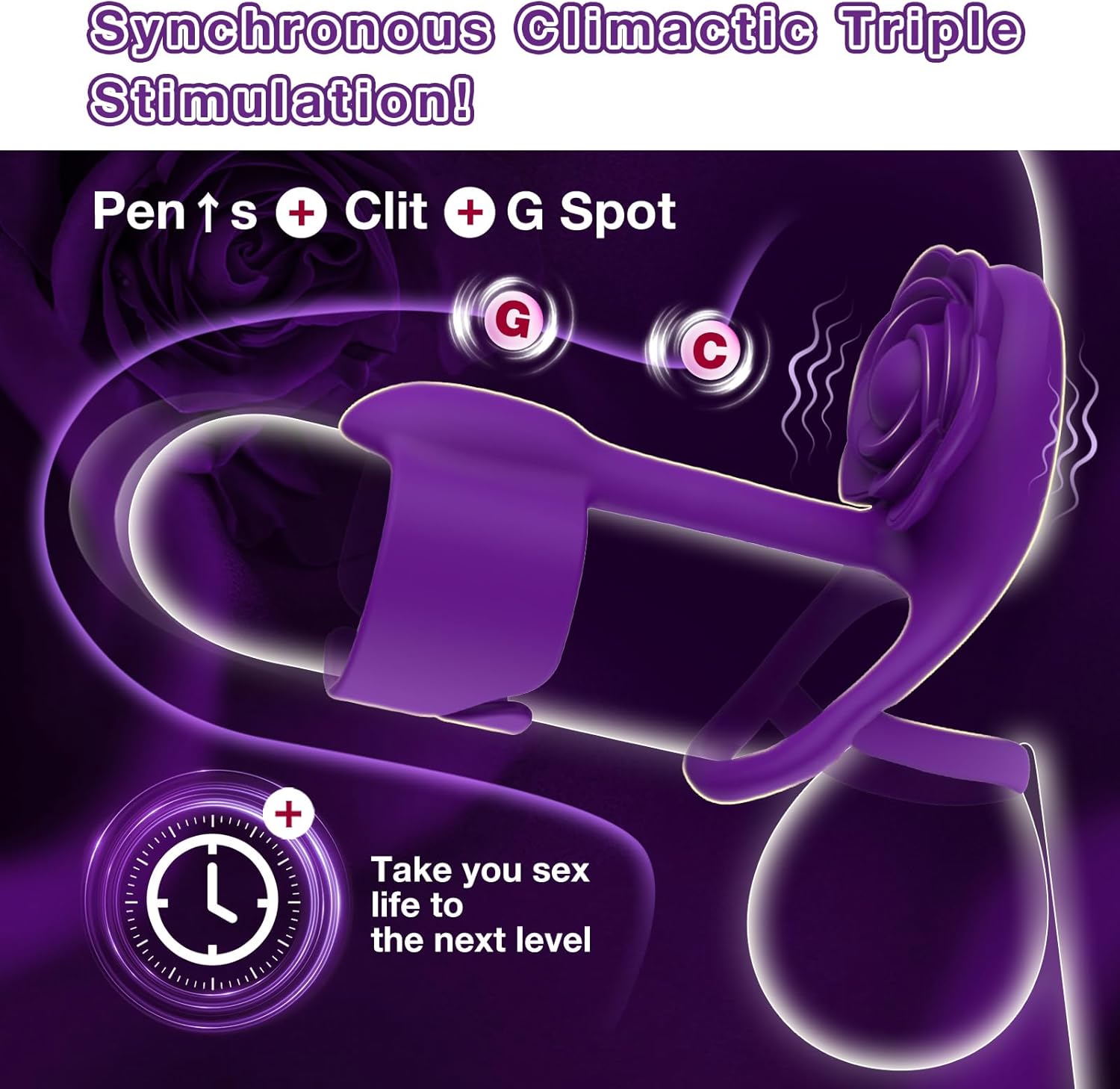Pulse Rose Vibrating Intimacy Couples' Penis Ring-1