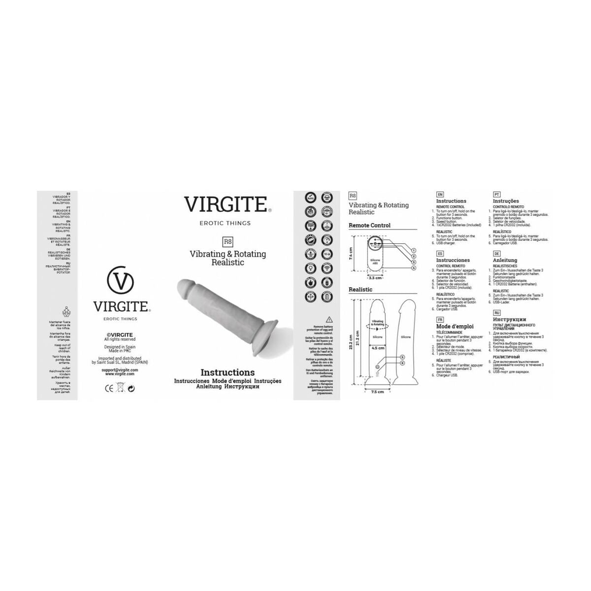 Realistic Vibrator Virgite 21 cm-7