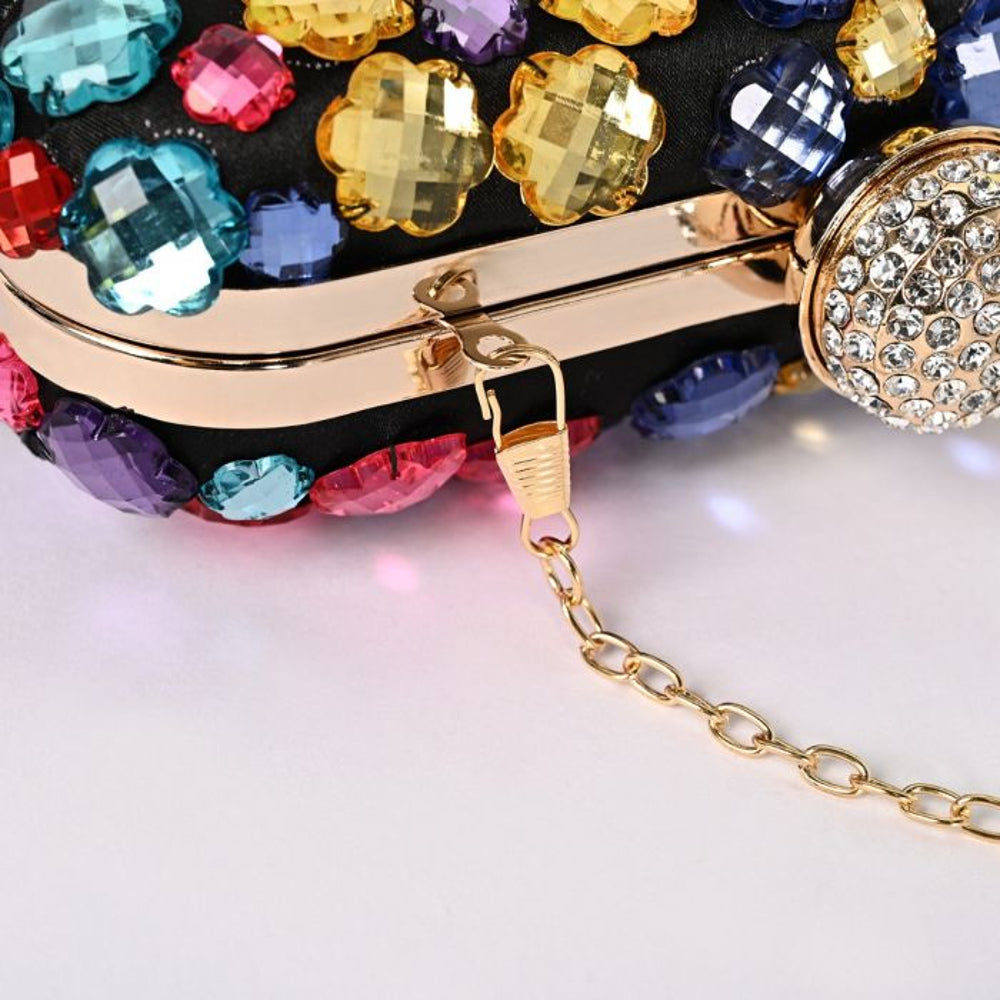 Black Crystal Clutch Bag-1