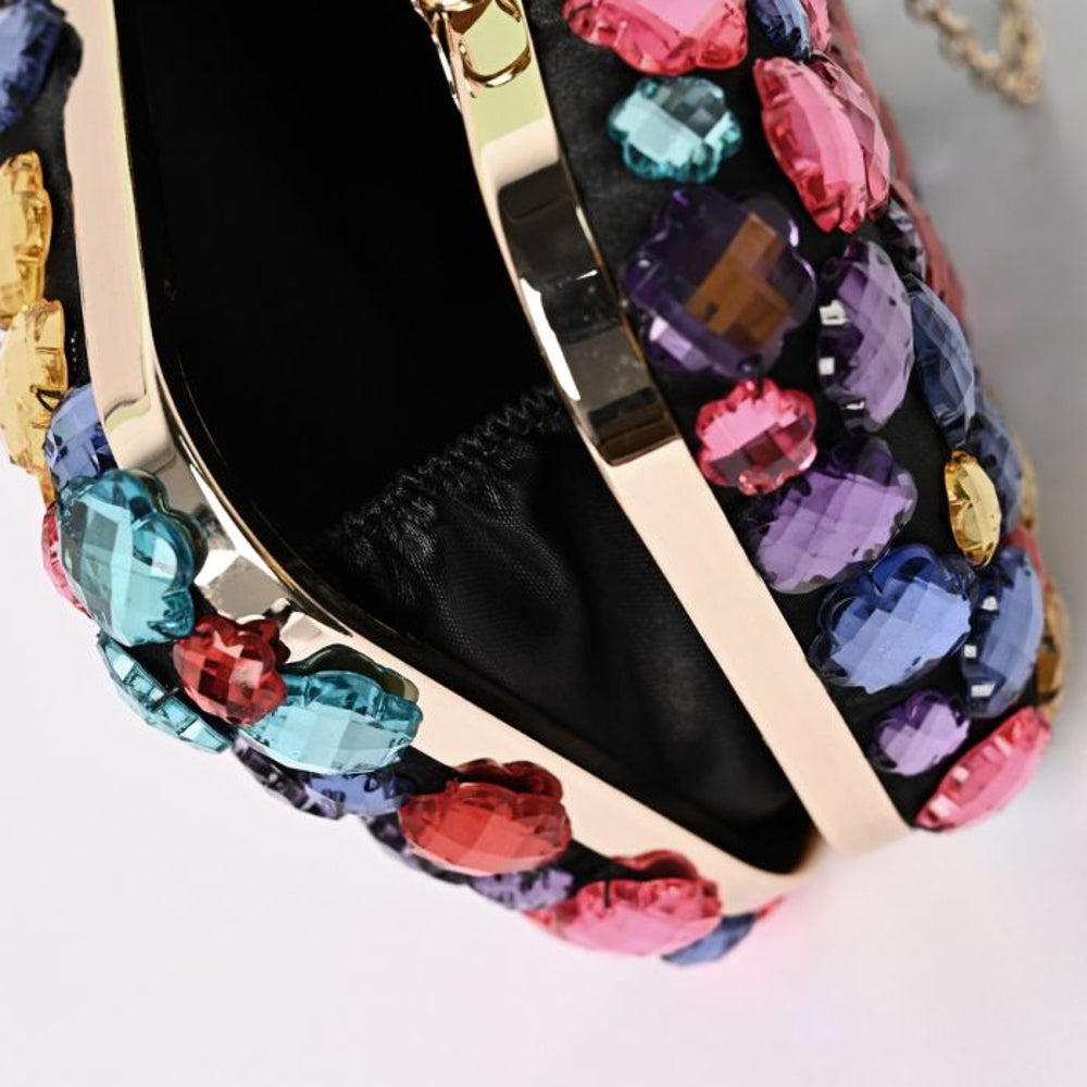 Black Crystal Clutch Bag-2