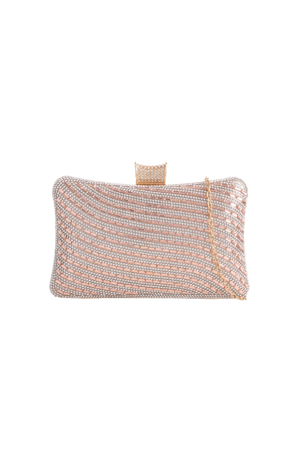 Champagne Diamante Clutch Bag-0