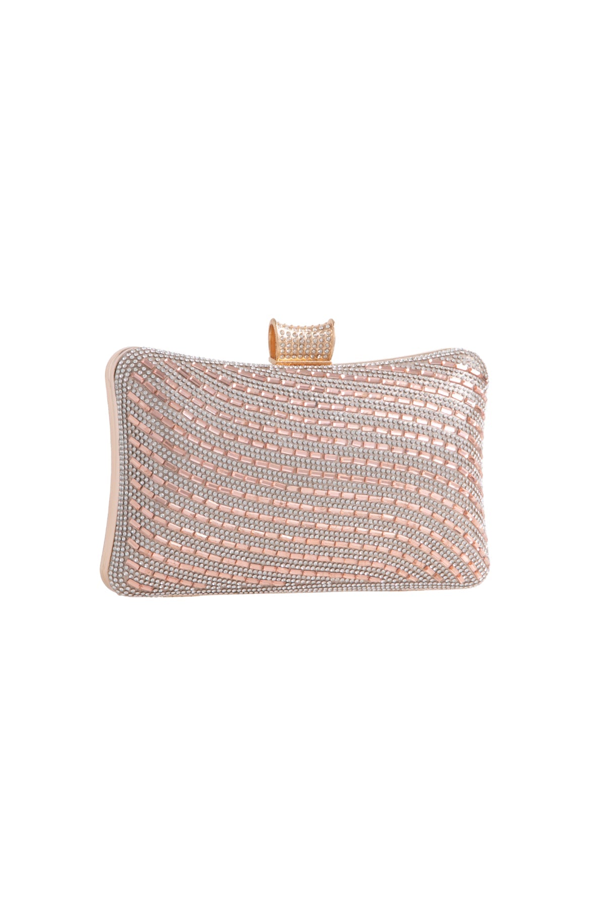 Champagne Diamante Clutch Bag-1