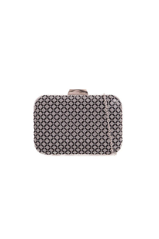 Black Diamante Clutch Bag-0