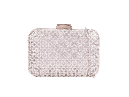 Silver Diamante Clutch Bag-1