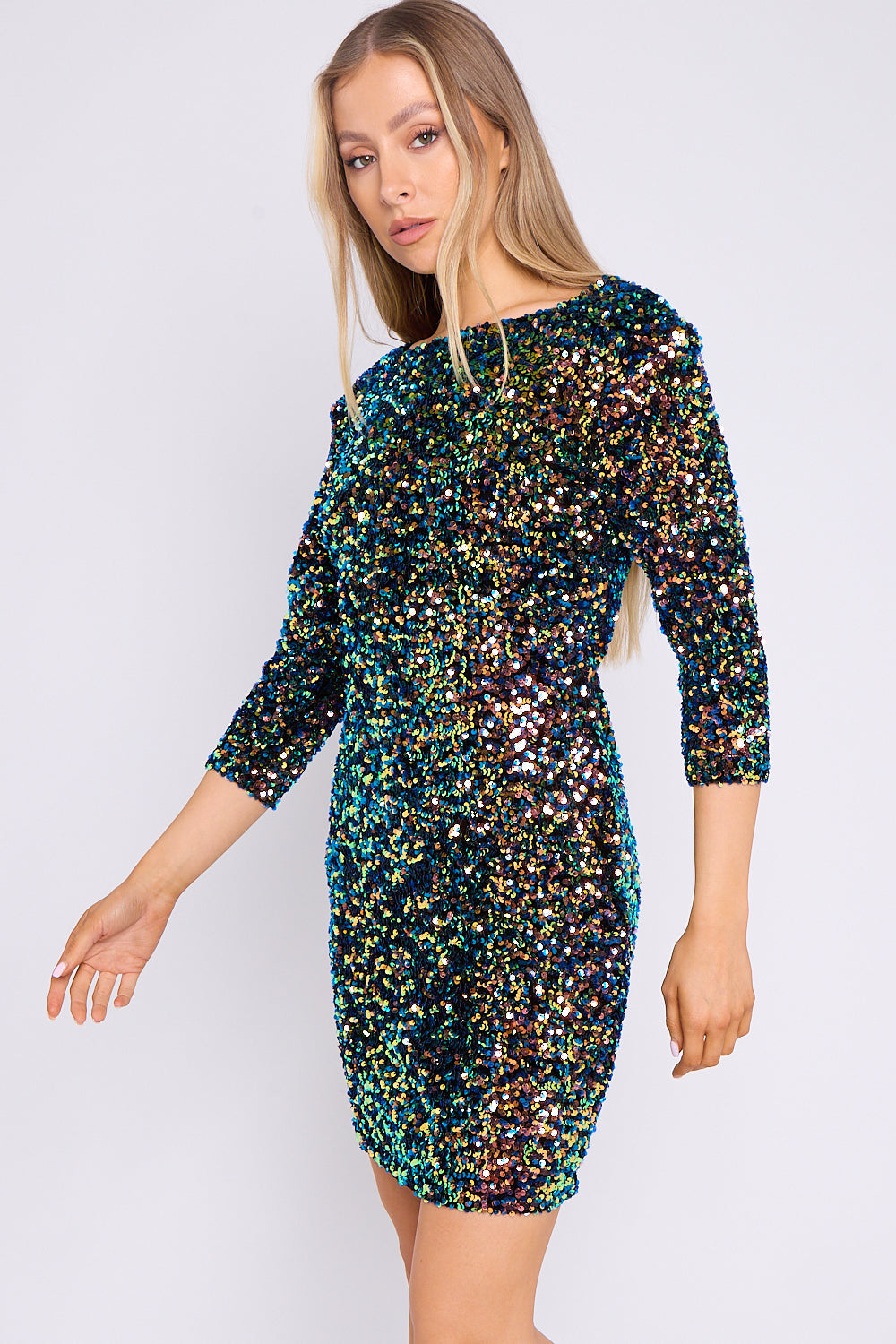 Multicolour Sequin Mini Dress-2