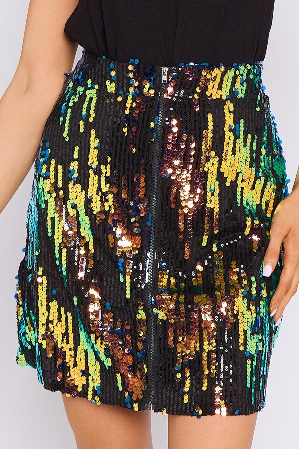 Skylar Multicolour Sequin Mini Skirt-3