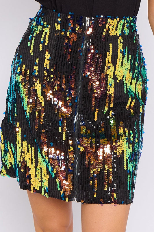 Skylar Multicolour Sequin Mini Skirt-2