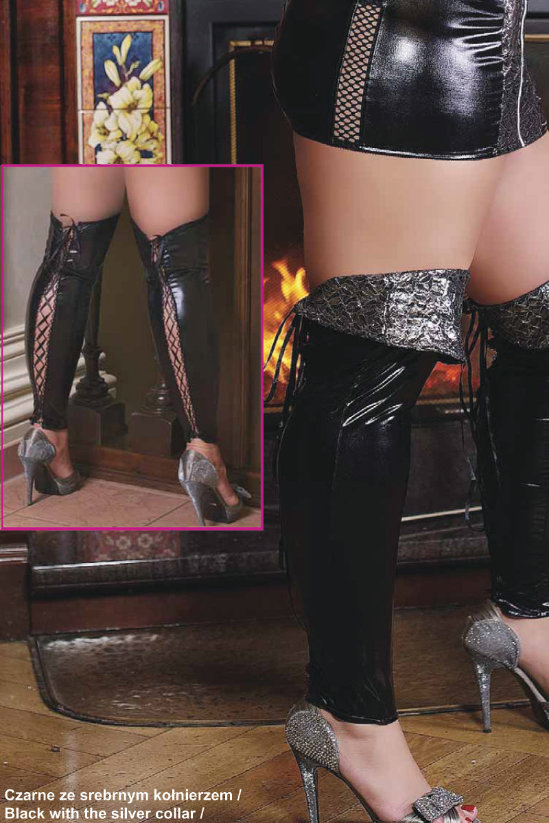 sexy latex boots S/3046 S/M with silver collar by Andalea lingerie-1