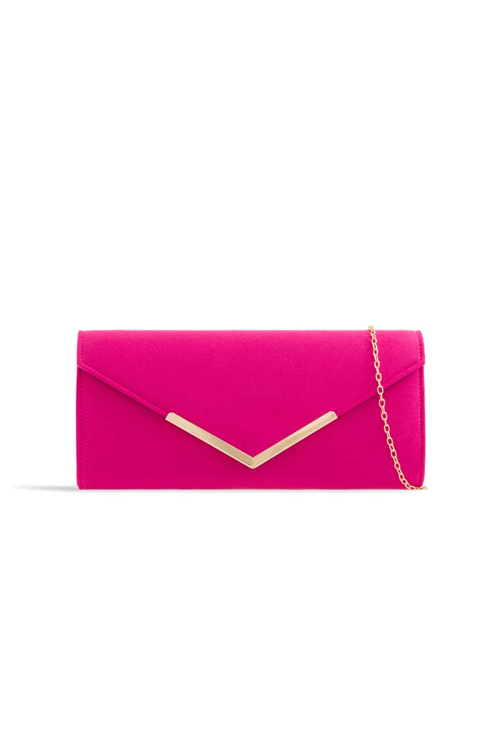 Fuchsia Suede Envelope Clutch Bag-0