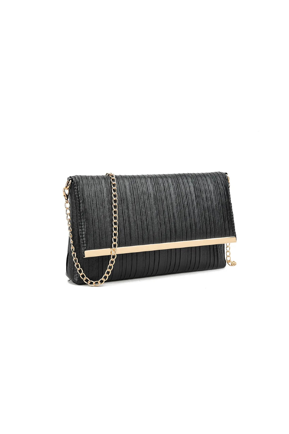Black Pleated Clutch Bag-1