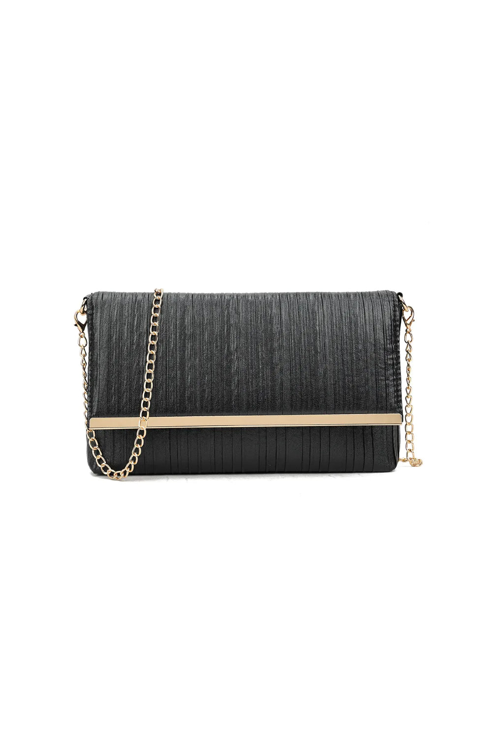 Black Pleated Clutch Bag-0