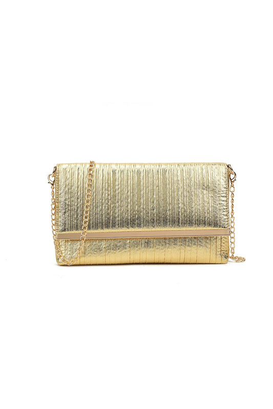 Gold Pleated Clutch Bag-0