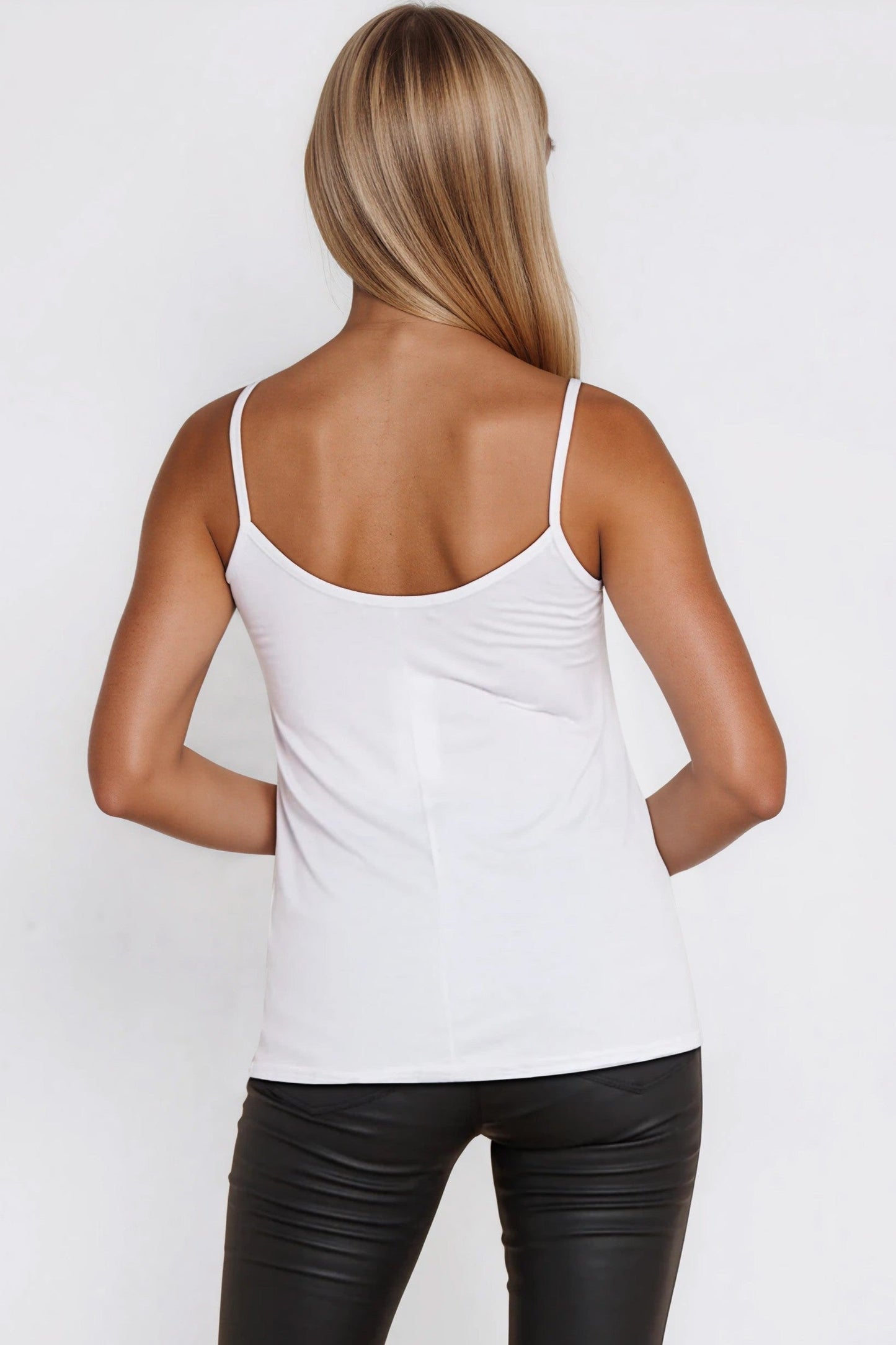 White Strappy Cami Top-2