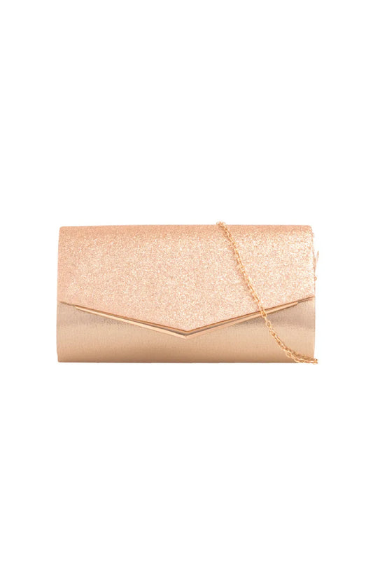 Gold Glitter Envelope Clutch Bag-0