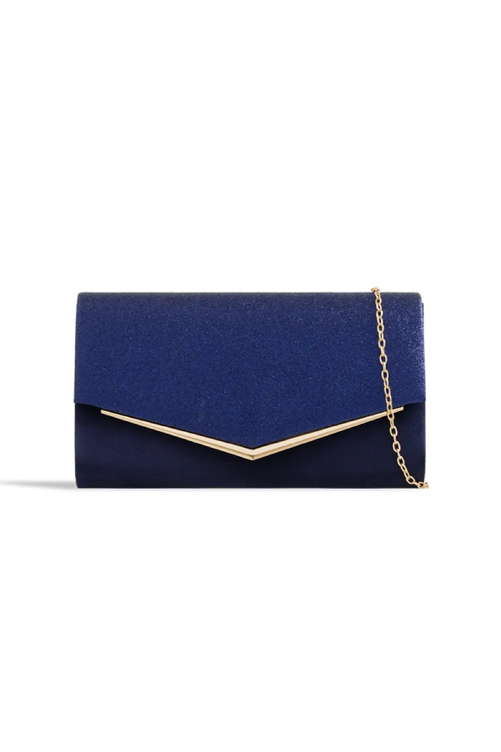 Navy Glitter Envelope Clutch Bag-1