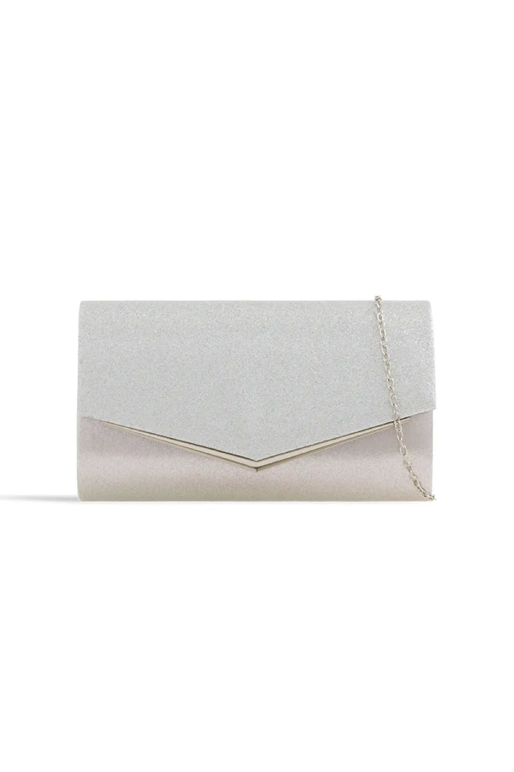 Silver Glitter Envelope Clutch Bag-0