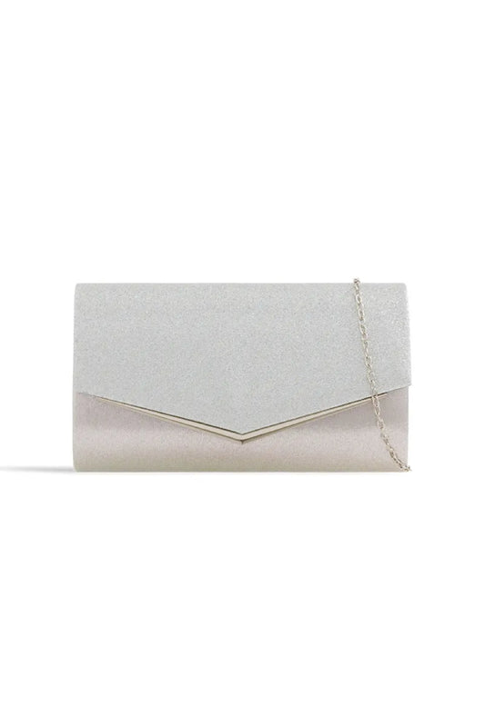 Silver Glitter Envelope Clutch Bag-0