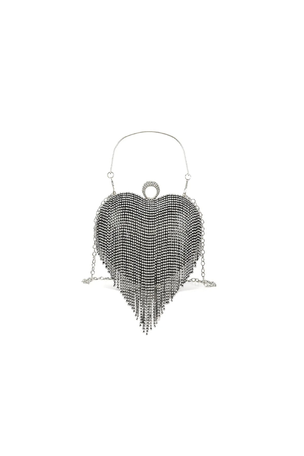 Black Heart Diamante Evening Bag-0