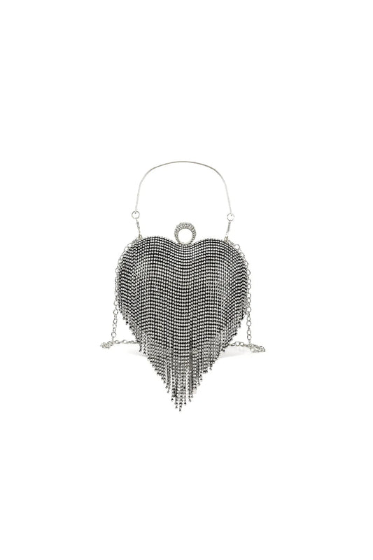 Black Heart Diamante Evening Bag-0