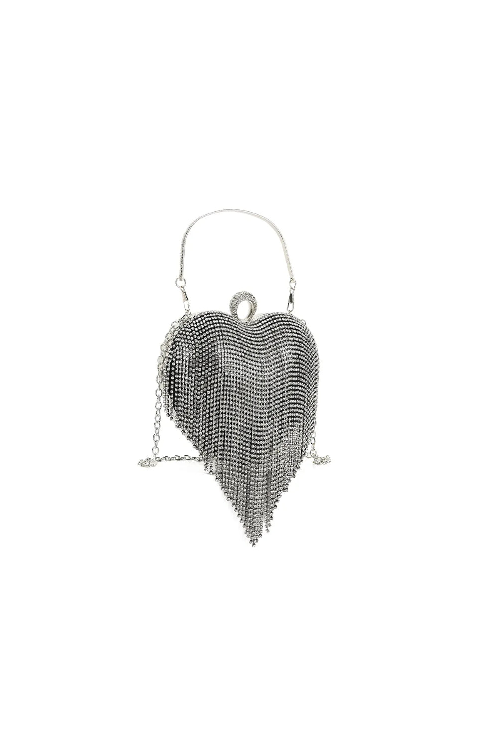 Black Heart Diamante Evening Bag-1
