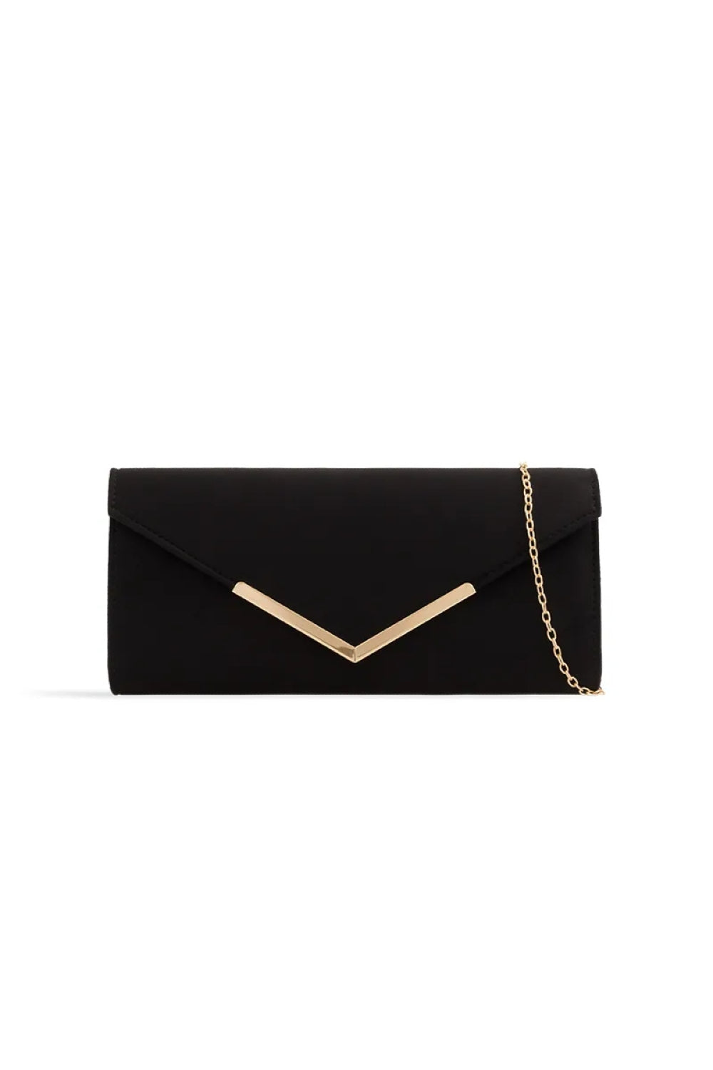 Black Suede Envelope Clutch Bag-0