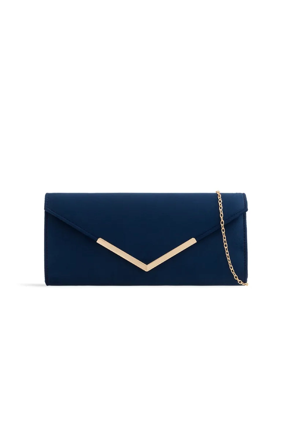 Navy Suede Envelope Clutch Bag-0